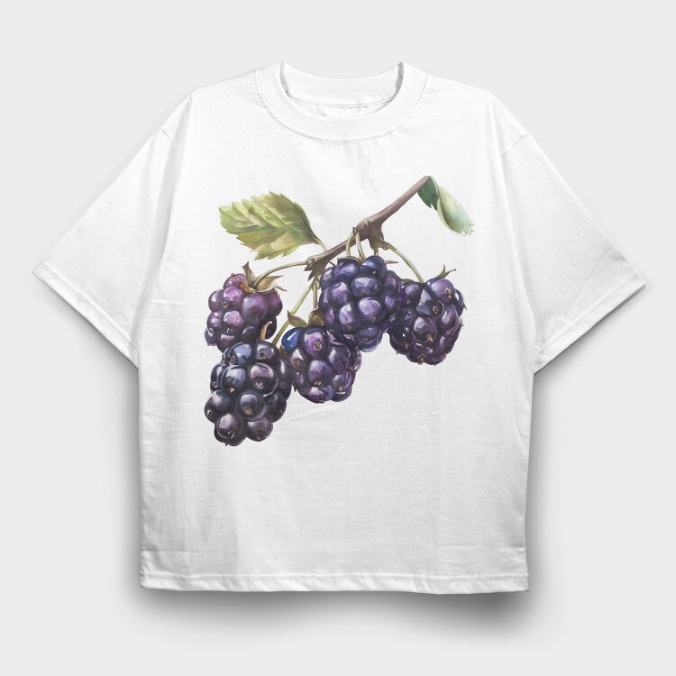 Grapes Watercolor Clipart, Tricou Oversize Barbati (Unisex)