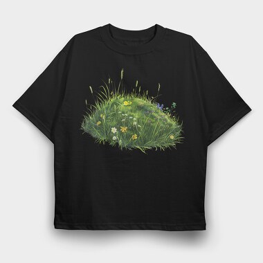 Grass Blooms Bush, Tricou Oversize Barbati (Unisex)