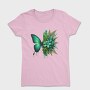 Green Butterfly Flowers, Tricou Femei