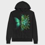 Green Butterfly Flowers, Hanorac Oversize Barbati (Unisex)