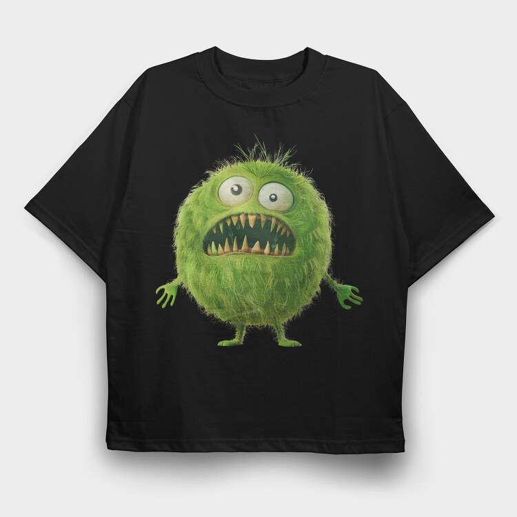 Green Monster Smile, Tricou Oversize Barbati (Unisex)