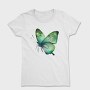 Green Watercolor Butterfly, Tricou Femei