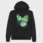 Green Watercolor Butterfly, Hanorac Oversize Barbati (Unisex)