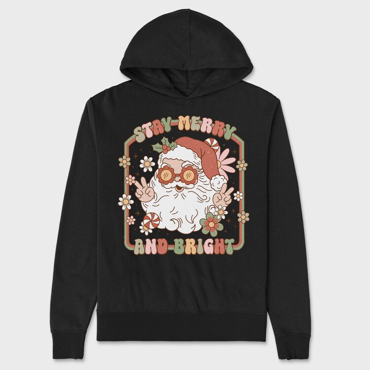 Groovy Christmas Santa, Hanorac Oversize Barbati (Unisex)