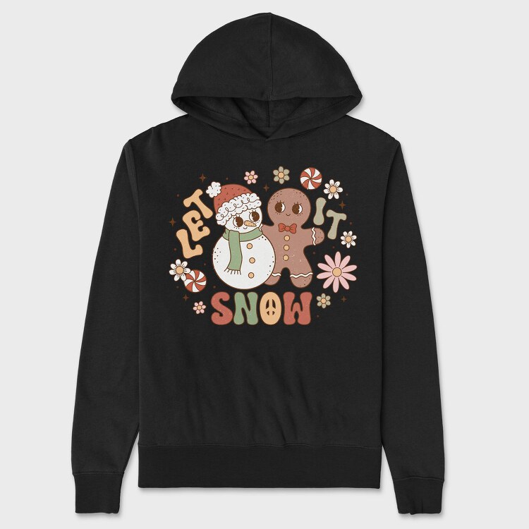 Groovy Christmas Snowman, Hanorac Oversize Barbati (Unisex)