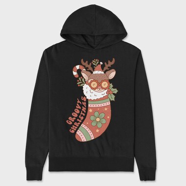 Groovy Christmas Stocking, Hanorac Oversize Barbati (Unisex)