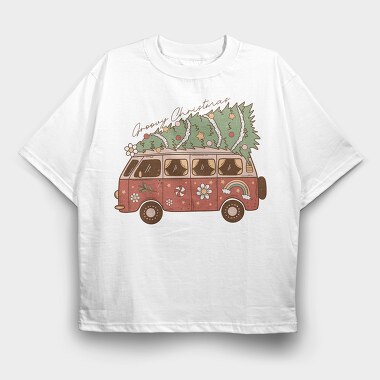 Groovy Christmas Tree, Tricou Oversize Barbati (Unisex)