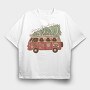 Groovy Christmas Tree, Tricou Oversize Barbati (Unisex)