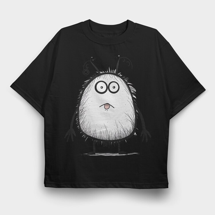 Hairy Monster Face, Tricou Oversize Barbati (Unisex)