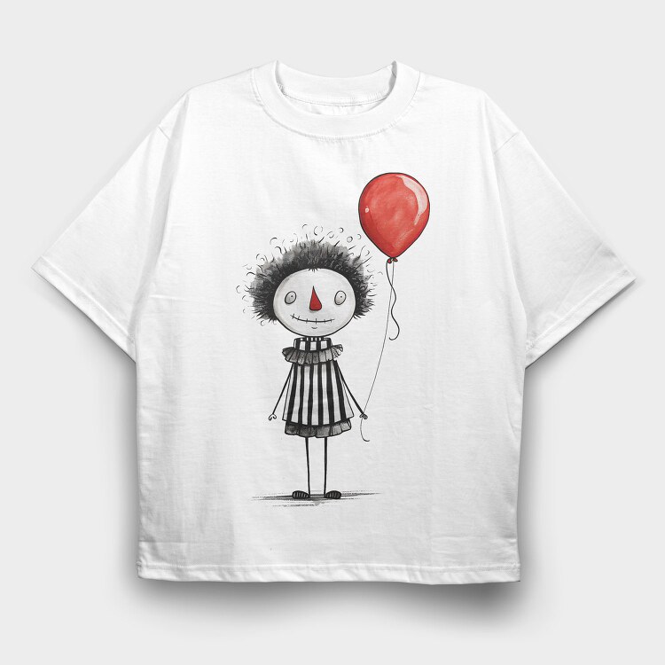 Halloween Balloon Girl, Tricou Oversize Barbati (Unisex)