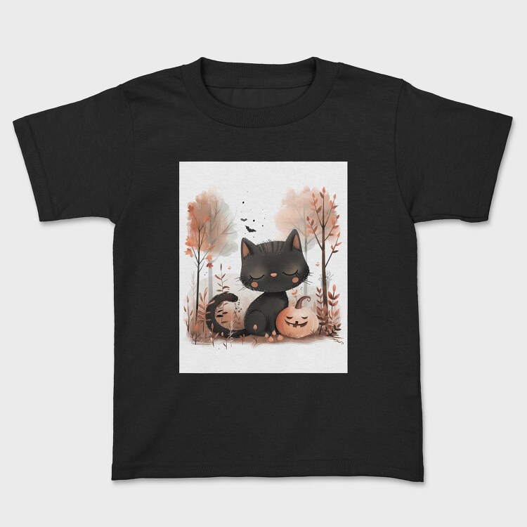 Halloween Cat Pumpkin, Tricou Copii