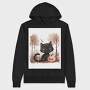 Halloween Cat Pumpkin, Hanorac Oversize Barbati (Unisex)