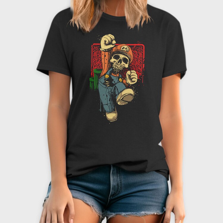 Mario Skull Fist, Tricou Barbati (Unisex)