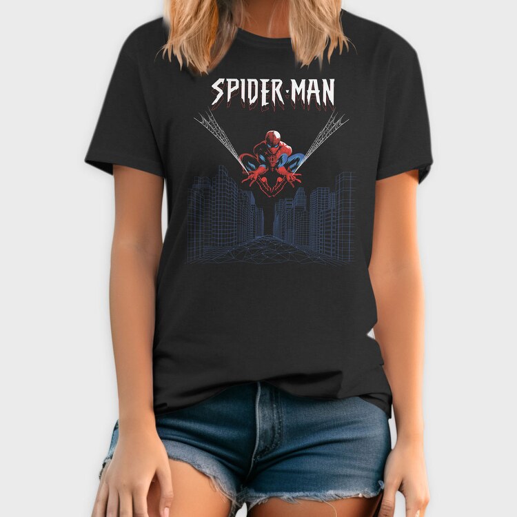Spiderman Cityscape, Tricou Barbati (Unisex)