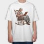 Grandma Reading Books, Tricou Oversize Barbati (Unisex)