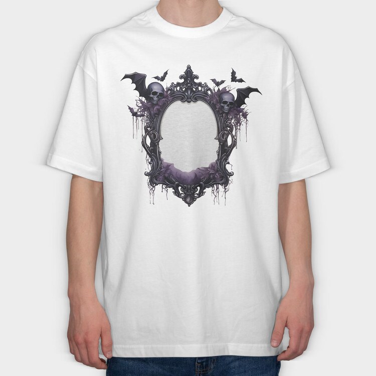 Gothic Halloween Mirror, Tricou Oversize Barbati (Unisex)