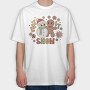 Groovy Christmas Snowman, Tricou Oversize Barbati (Unisex)