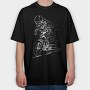 Skeleton Bicycle, Tricou Oversize Barbati (Unisex)