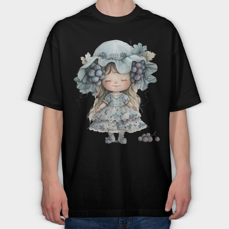 Grape Fairy Girl, Tricou Oversize Barbati (Unisex)