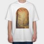 Golden Forest Sunset, Tricou Oversize Barbati (Unisex)