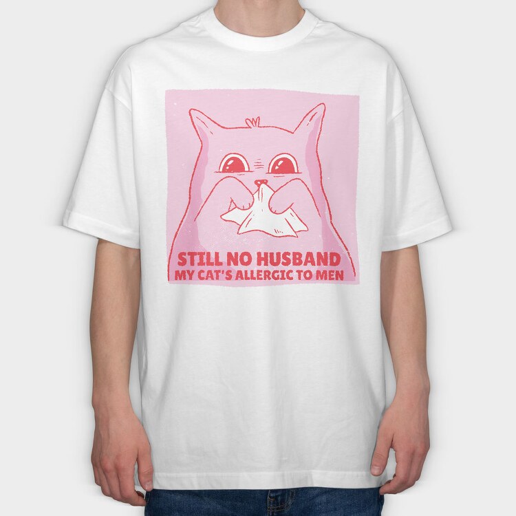 Allergic Cat, Tricou Oversize Barbati (Unisex)