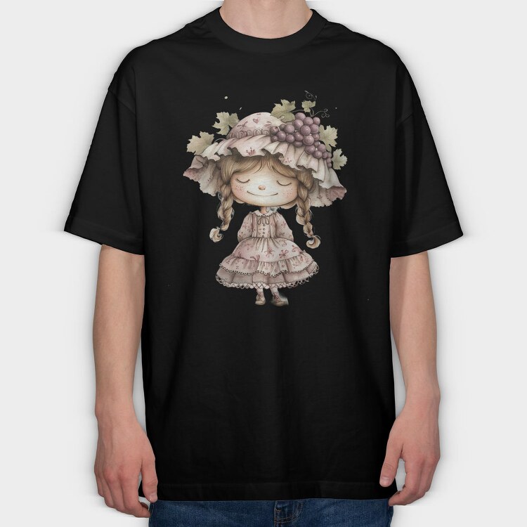 Grape Vintage Girl, Tricou Oversize Barbati (Unisex)