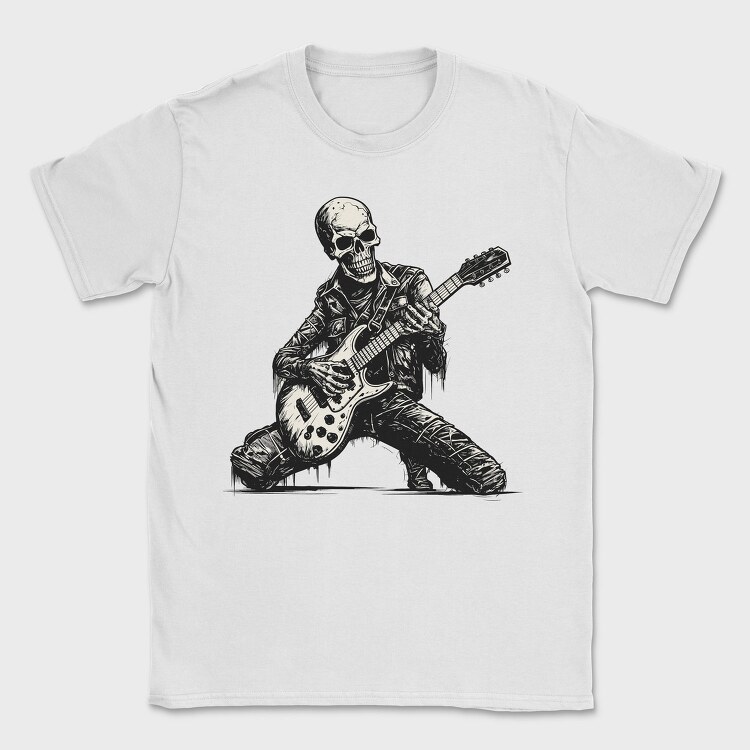 Skeleton Playing Electric Guitar, Tricou Barbati (Unisex)