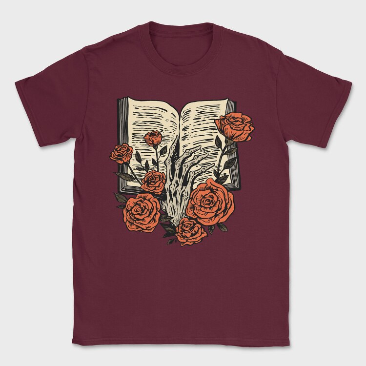 Skeleton Hand Book, Tricou Barbati (Unisex)