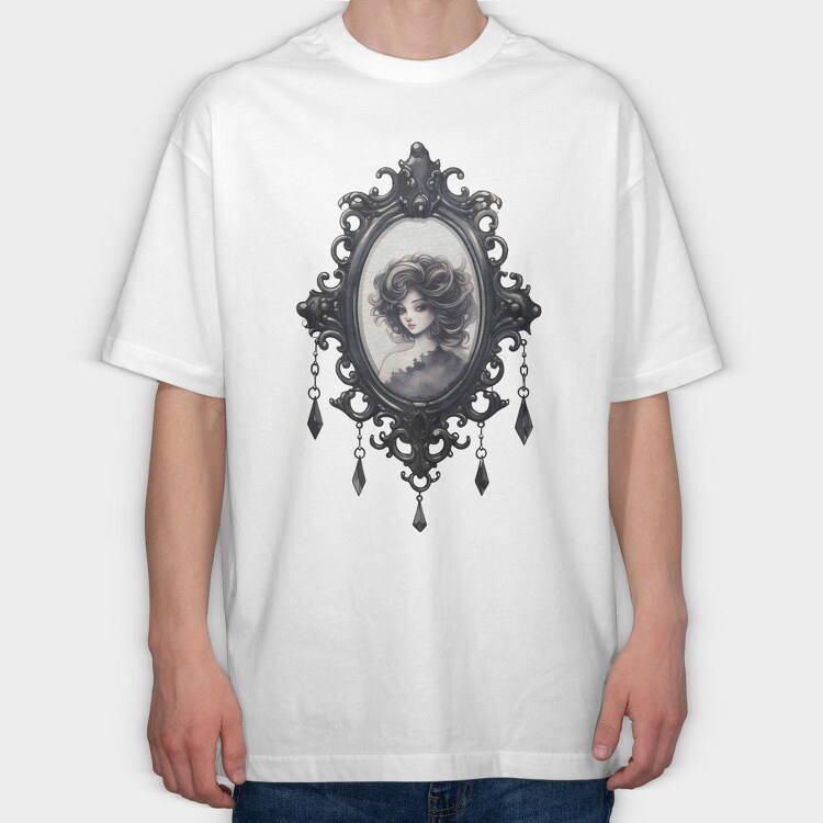 Gothic Mirror Frame, Tricou Oversize Barbati (Unisex)