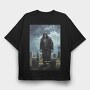 Skeleton Deadlifting, Tricou Oversize Barbati (Unisex)