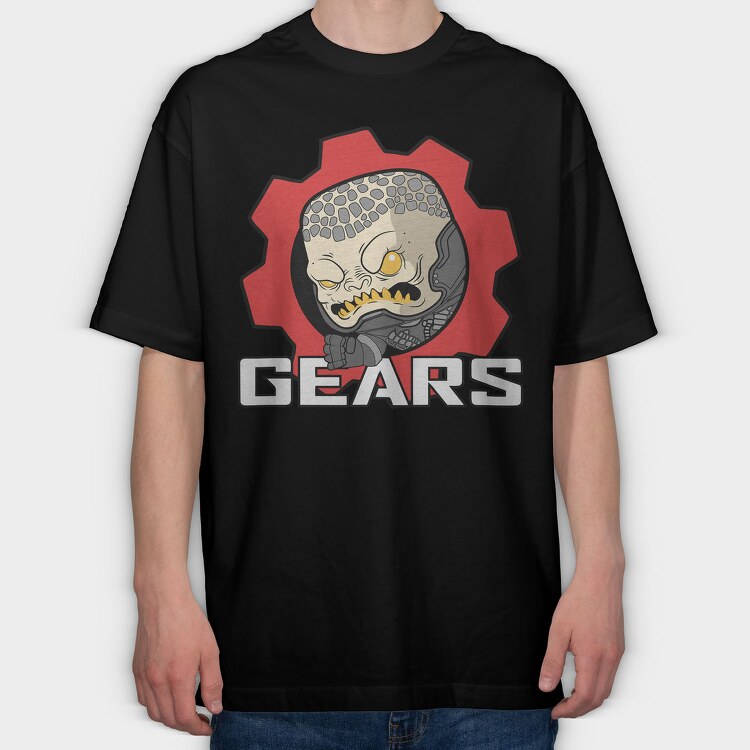 Gears Of War Skull, Tricou Oversize Barbati (Unisex)