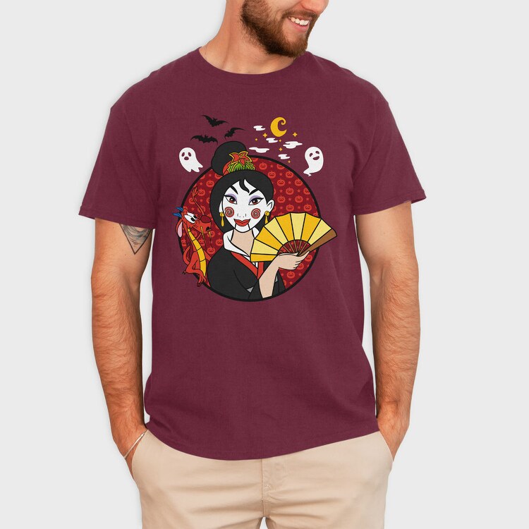 Geisha Halloween, Tricou Barbati (Unisex)