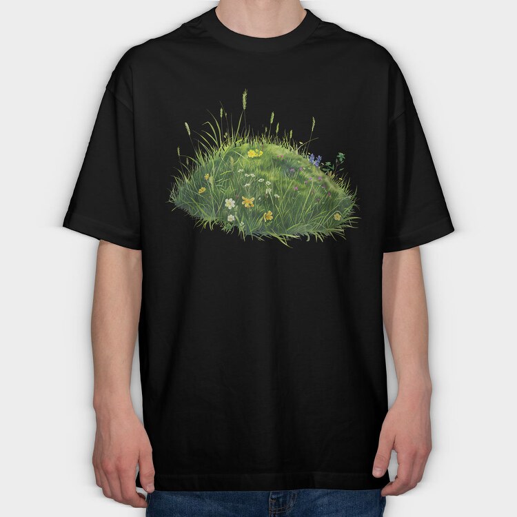 Grass Blooms Bush, Tricou Oversize Barbati (Unisex)