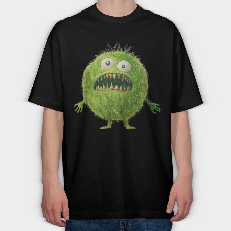 Green Monster Smile, Tricou Oversize Barbati (Unisex)