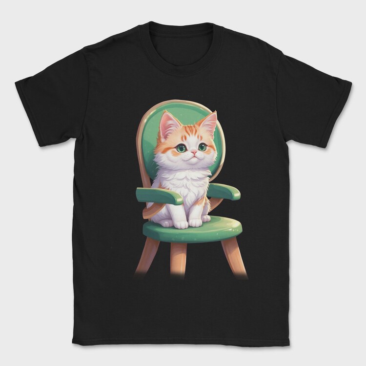 Sitting Cat on Chair, Tricou Barbati (Unisex)