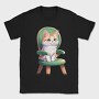 Sitting Cat on Chair, Tricou Barbati (Unisex)