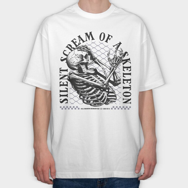 Silent Scream of a Skeleton, Tricou Oversize Barbati (Unisex)