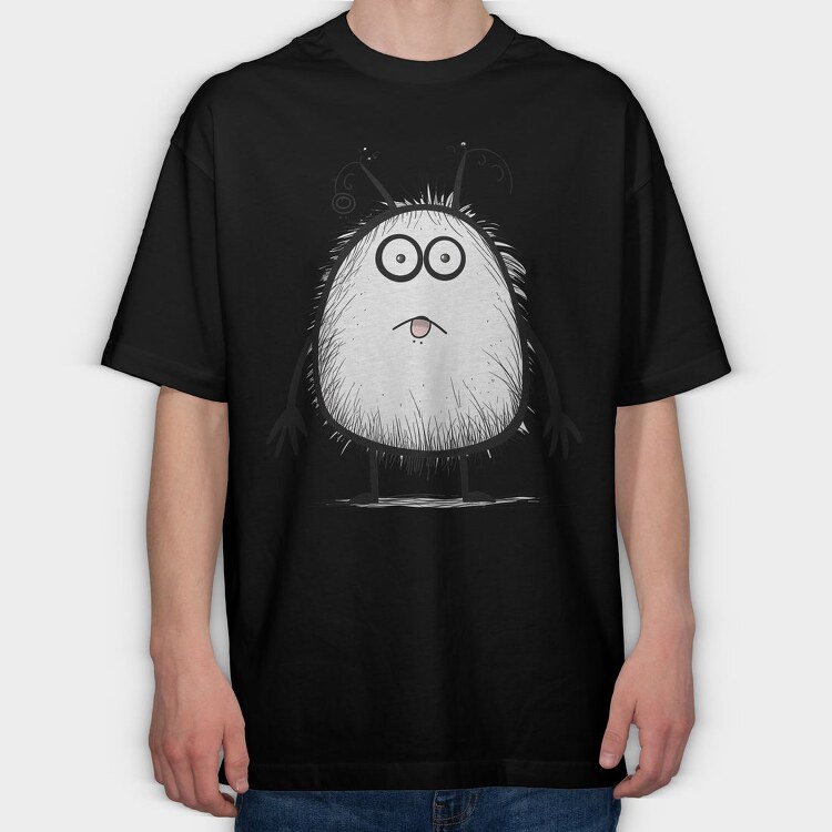 Hairy Monster Face, Tricou Oversize Barbati (Unisex)