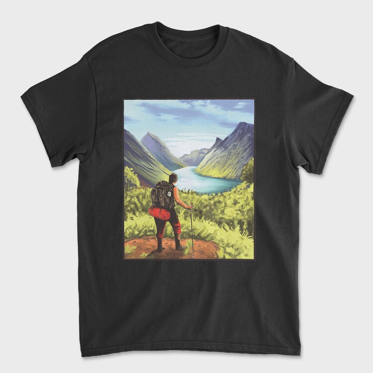 Hiker Landscape, Tricou Barbati (Unisex)