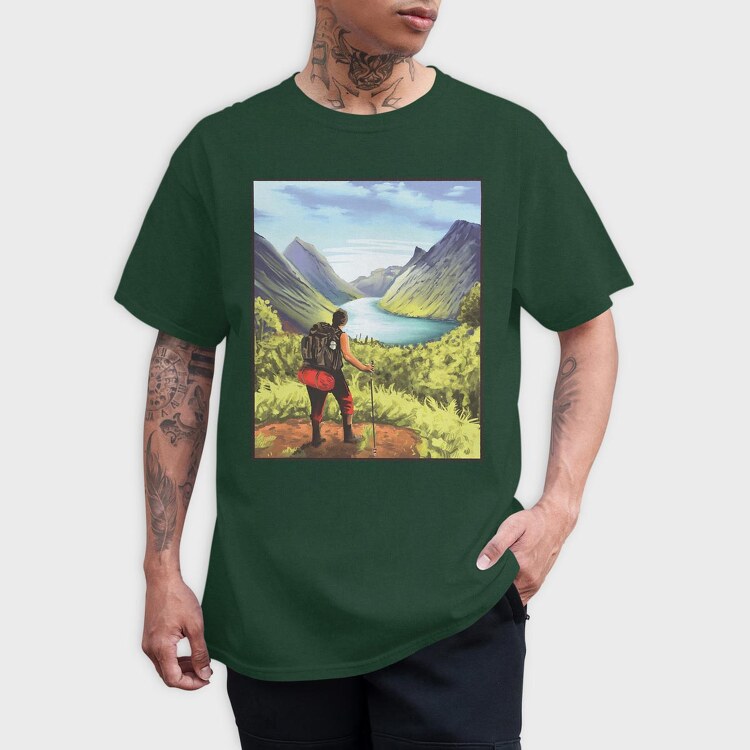 Hiker Landscape, Tricou Barbati (Unisex)
