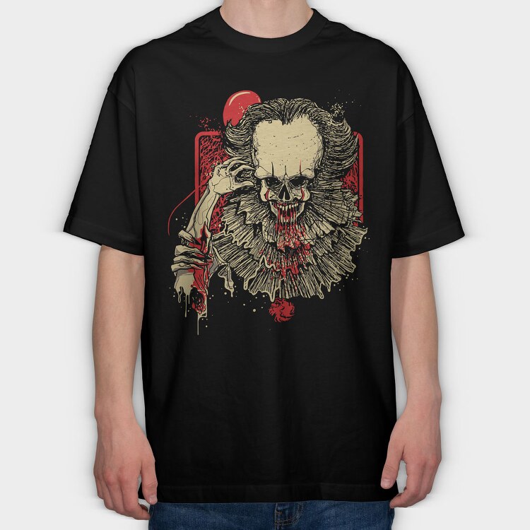 Skull Blood Splash, Tricou Oversize Barbati (Unisex)