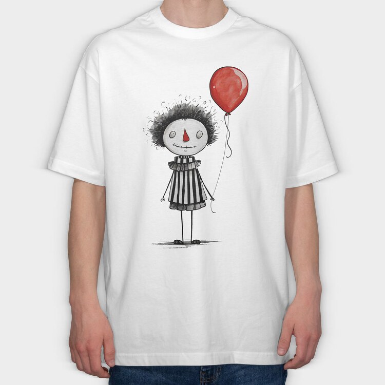 Halloween Balloon Girl, Tricou Oversize Barbati (Unisex)