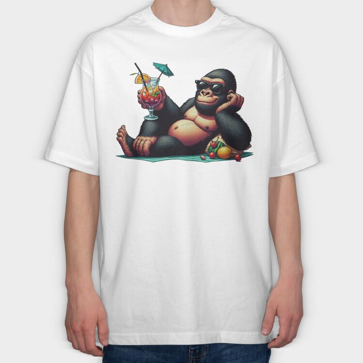 Gorilla Cocktail Sunglasses, Tricou Oversize Barbati (Unisex)