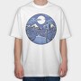 Signpost Mountain Night, Tricou Oversize Barbati (Unisex)