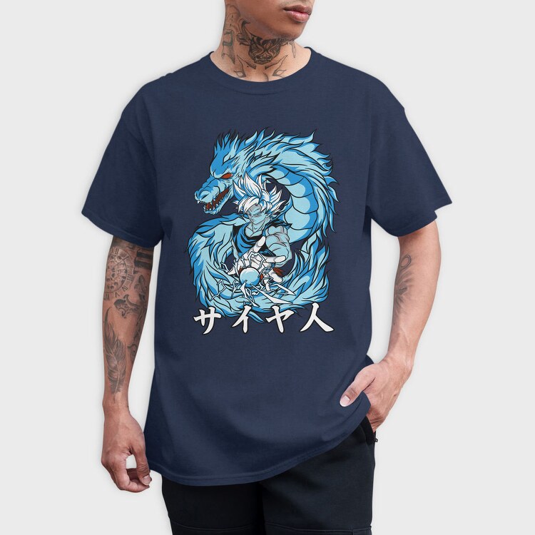 Blue Dragon Saiyan, Tricou Barbati (Unisex)