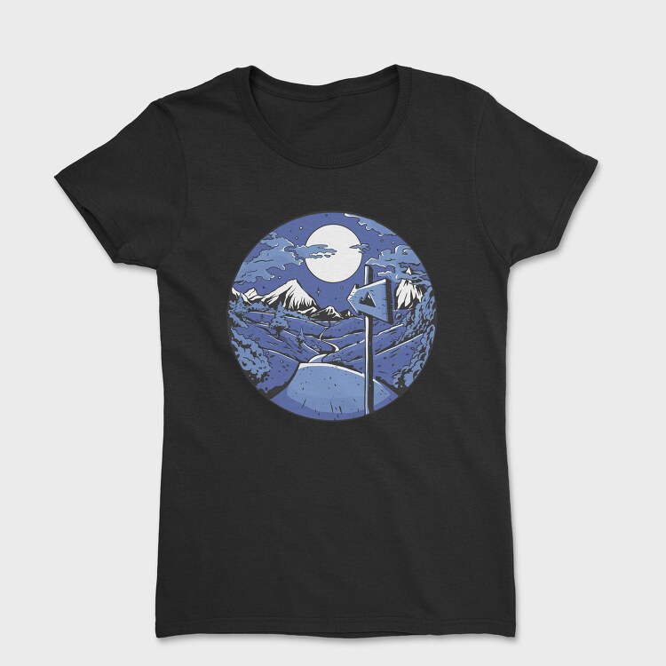 Signpost Mountain Night, Tricou Femei