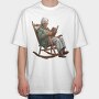 Grandma Reading Book, Tricou Oversize Barbati (Unisex)