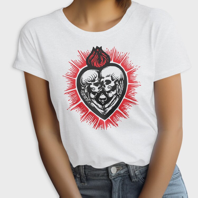 Skull Heart Fire, Tricou Femei
