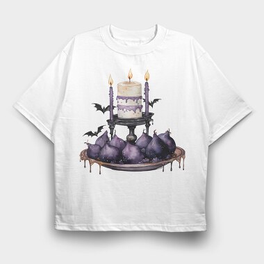 Halloween Figs Candles, Tricou Oversize Barbati (Unisex)