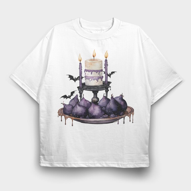 Halloween Figs Candles, Tricou Oversize Barbati (Unisex)